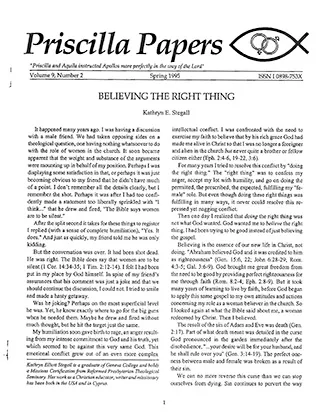 Priscilla Papers Spring 1995 Volume 9 Issue 2